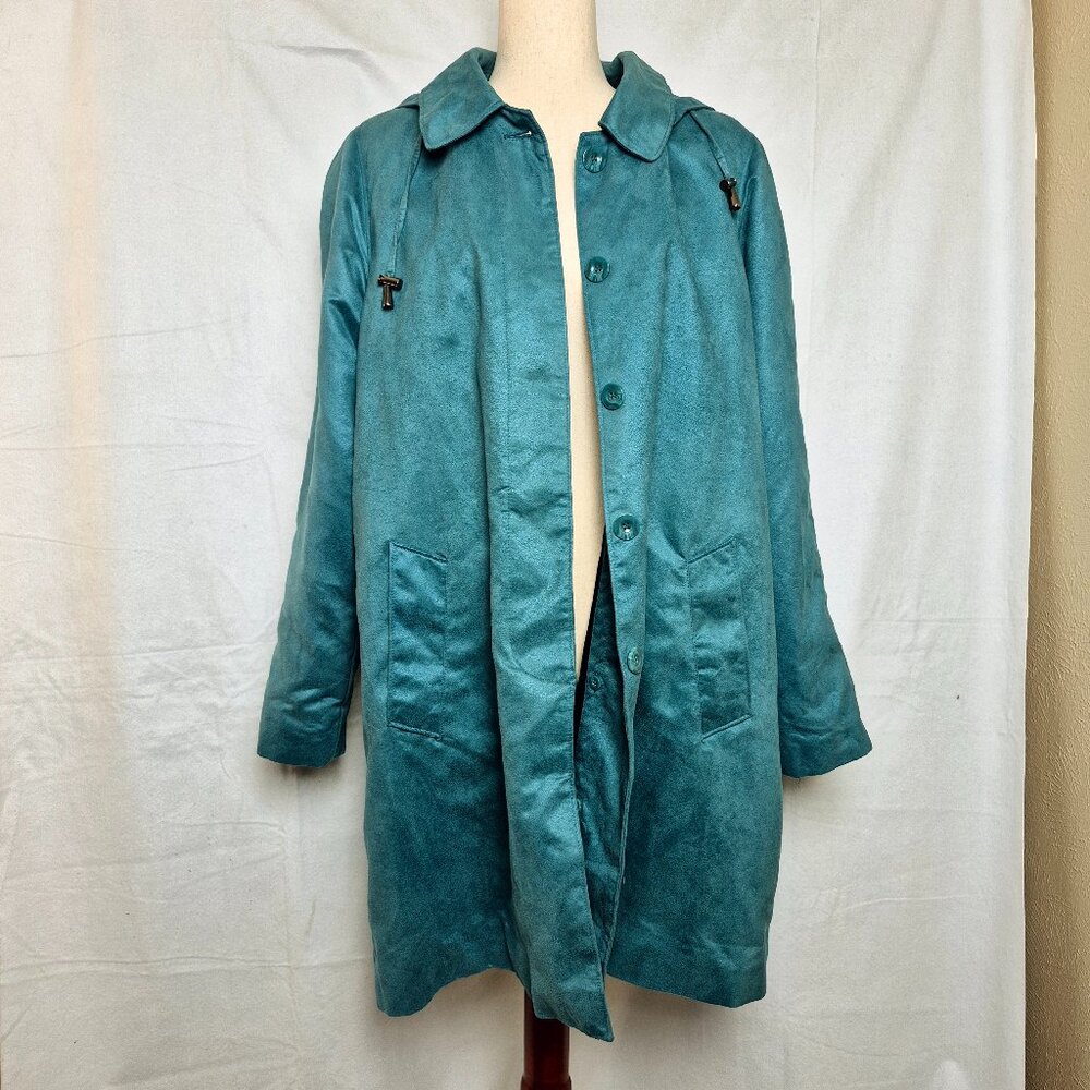 Appleseed's Womens Long Sleeves Coat Jacket Teal Size XL A824